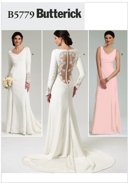 Butterick cut for women's wedding dresses in size 38-46 B5779-D5
