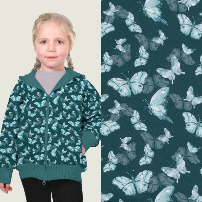 Softshell in kerosene color with digital butterfly print 20421/024