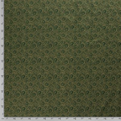 Christmas green cotton fabric with gold stars 14701/025 (3)