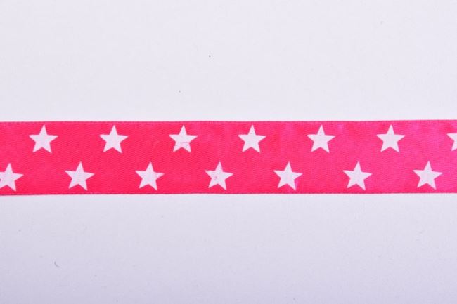 Decorative ribbon in dark pink with stars 11315