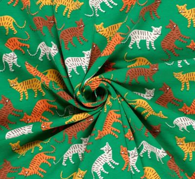 Cotton knitwear in green with animal print 21838/025 (3)