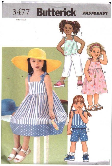 Butterick cut for girls' clothing size 92-116 3477/2