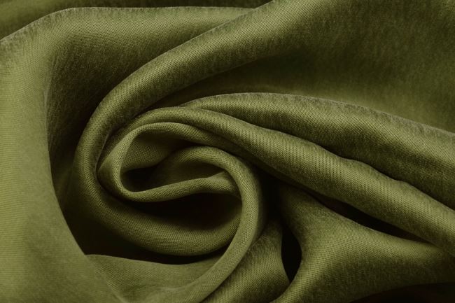 Cupra with an admixture of viscose in green color with velvet surface QT110