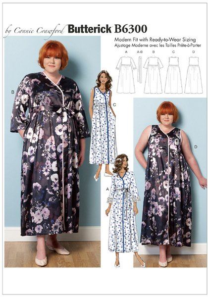 Butterick Long Dress Cut Size Xsm-Xlg B6300-Miss