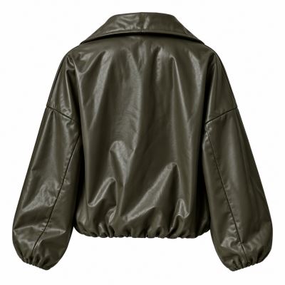 Leather jacket in kahki color ITA-BU01 (2)