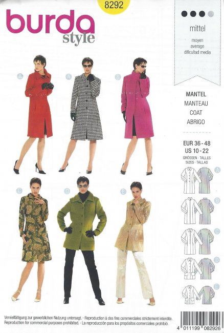 Cut for coats and jackets 8292