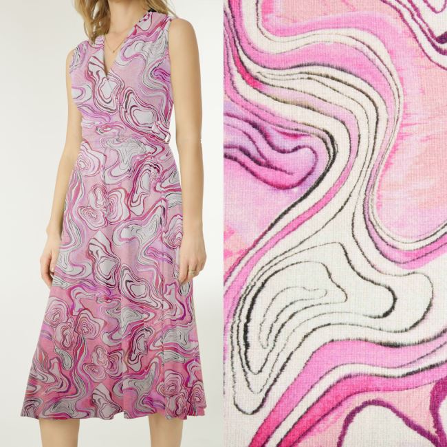 Viscose knit in purple color with abstract print MI57130/13161