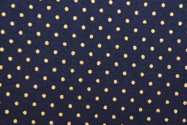 Christmas cotton fabric in dark blue with a print of small gold dots 60893/008