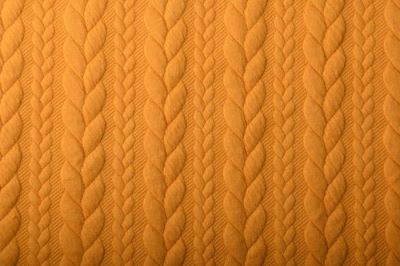 Knitted in ocher color with braids 13423/580 (2)