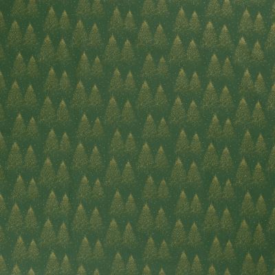 Christmas cotton fabric in green with a print of golden trees 20705/025 (1)