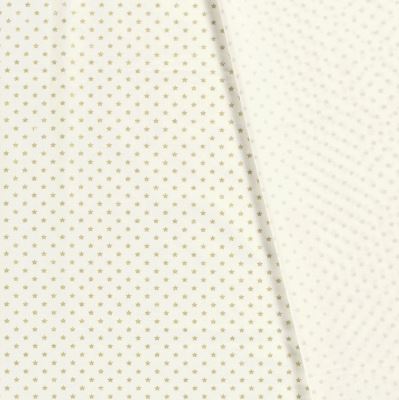 Christmas fabric made of cotton in cream color with gold star print 20703/051 (2)