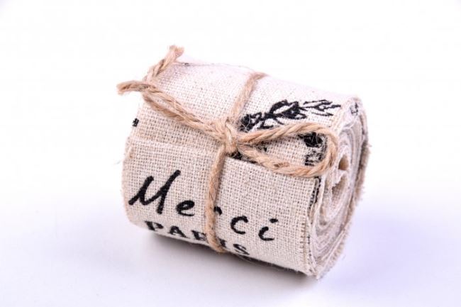 Linen ribbon with printed inscriptions 42264/09