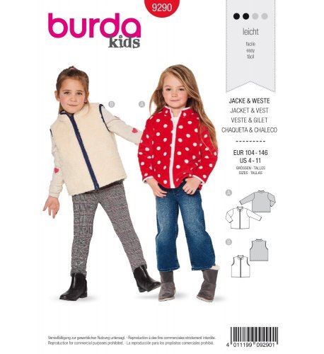 Cut for children's jacket and vest in size 104-146 9290