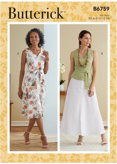 Butterick cut for dresses in sizes 32-40 B6759-A5