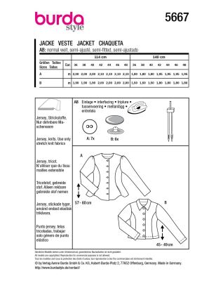 Cut for women's fitted jacket in size 34-48 5667 (1)