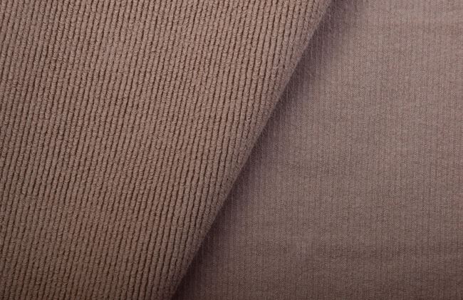 Suede sports knit 2nd quality with ribbing in beige color DS-MOR78283