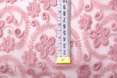 Lace in old pink color with flower motif CCHB-740/1 (5)