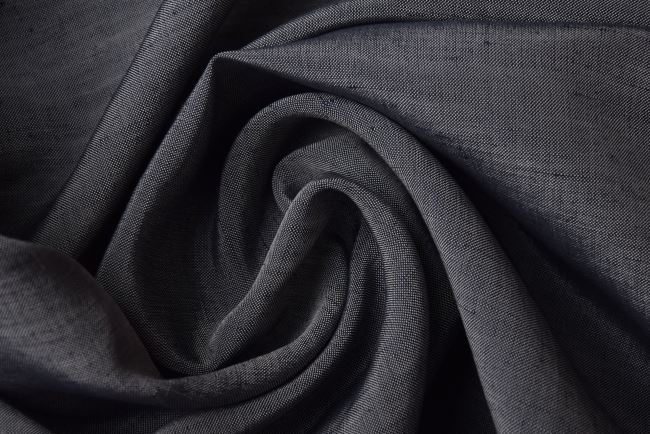 Viscose fabric with admixture of linen in gray color with highlights MI82832/905
