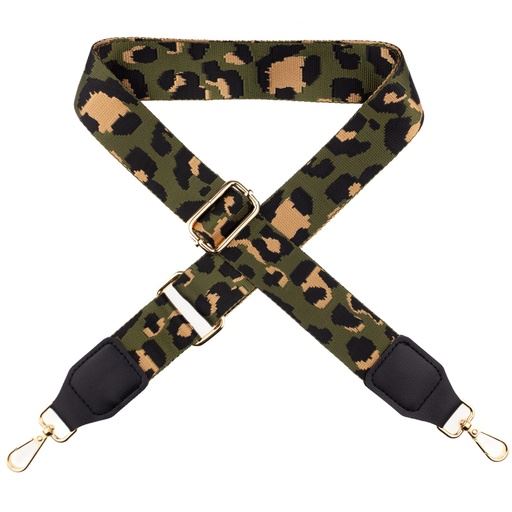 Bag strap in green color with animal pattern 710R-3704