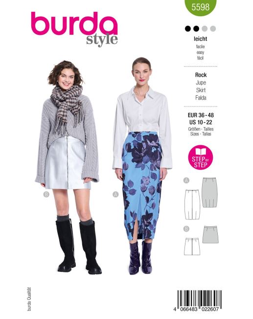 Pattern for women's skirt in size 36-48 5598