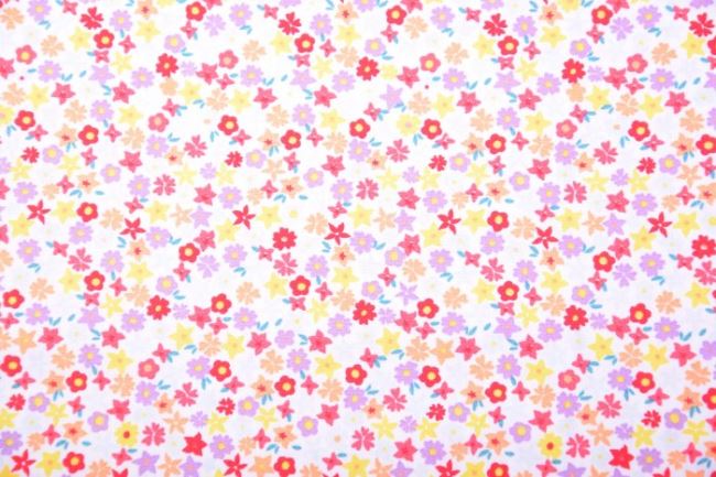 White poplin with small floral print KC0387-150