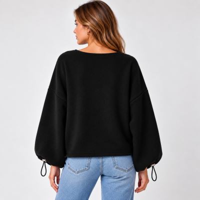 Black sweater with batwing sleeves ITA-SV07 (1)