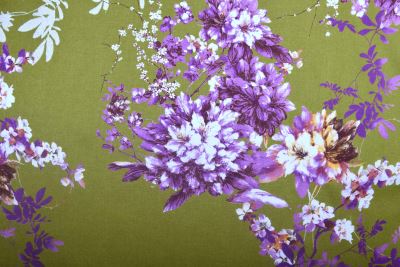 Viscose fabric in green color with flower print DS-MOR4051 (2)