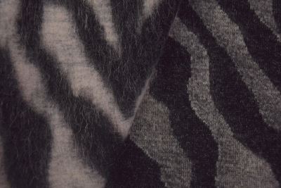 Boiled wool with a pattern in a combination of white and black colors DS-GL2123