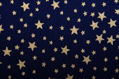 Christmas cotton fabric in dark blue with gold star print 60895/008