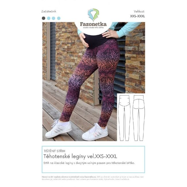 Printed cut Fazonetka maternity leggings size XXS-XXXL FA072
