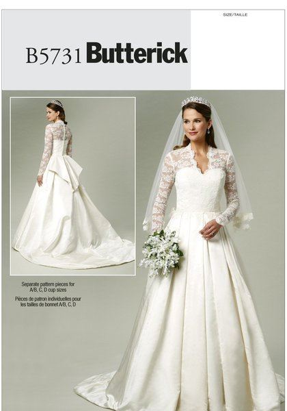 Butterick Wedding Dress Cut Size 40-46 B5731-EE