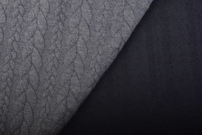 Knitted fabric with braids in mottled blue color 13423/600