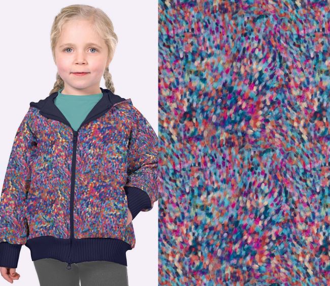 Softshell with digital colorful abstract polka dot print 20441/004
