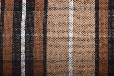 Wool coat fabric with a brown checkered pattern NS1116