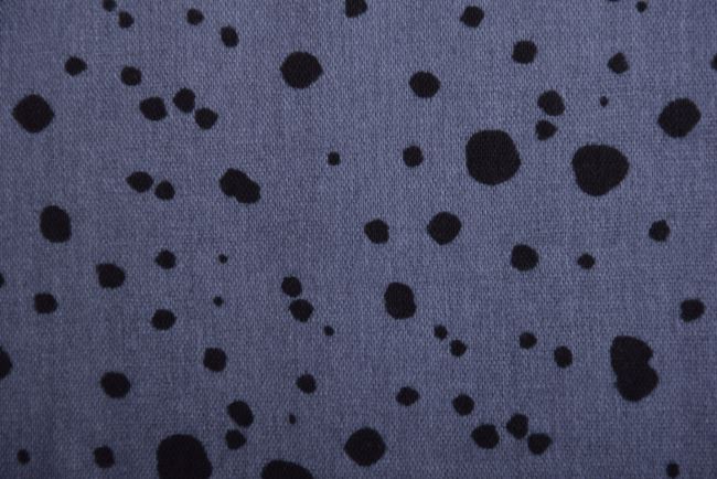 Double gauze in dark gray with polka dot print 181528