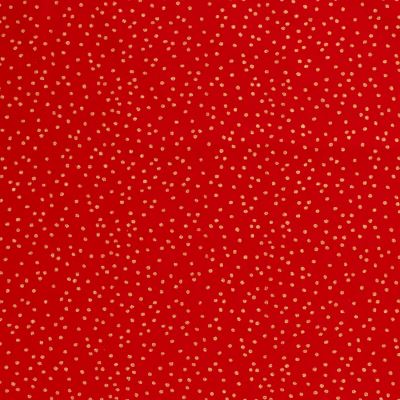 Christmas cotton fabric in red with gold polka dot print 20702/015 Christmas cotton fabric in red with gold polka dot print 20702/015