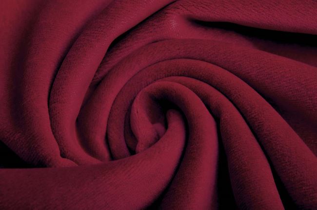 Cotton velvet in dark red color DS-PAR2510