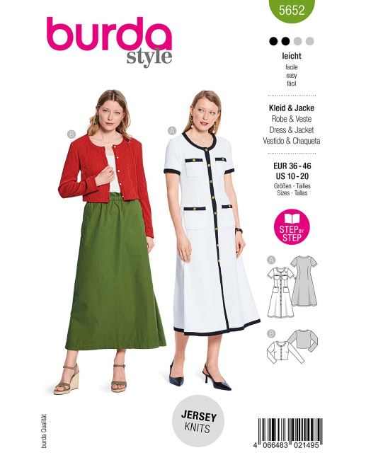 Cut for women's dress and jacket in size 36-46 5652