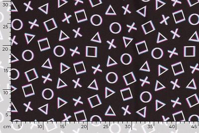Softshell in black color with digital print of geometric shapes 20429/069 (2)