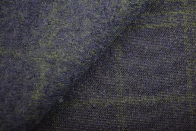 Boiled wool with blue check pattern DS-GL2122