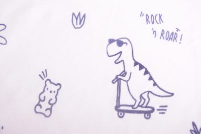 Cream-colored cotton knit with dinosaur and text print TU26453 (2)