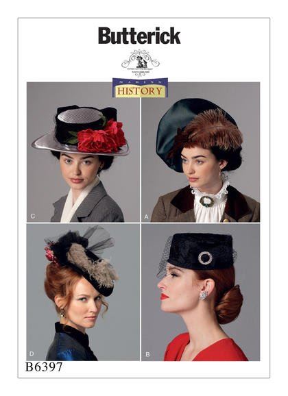 Butterick cut for women's vintage hat B6397OSZ