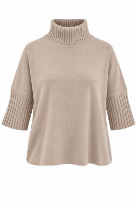 Set of sweater with turtleneck and skirt in beige color ITA-KOM01 (3)