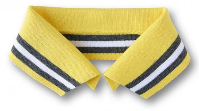 Organic cotton collar in light yellow with a stripe size S 473S82C/05