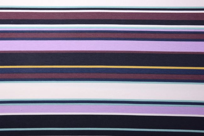 Cotton knitwear with a print of colored stripes K10165-510D