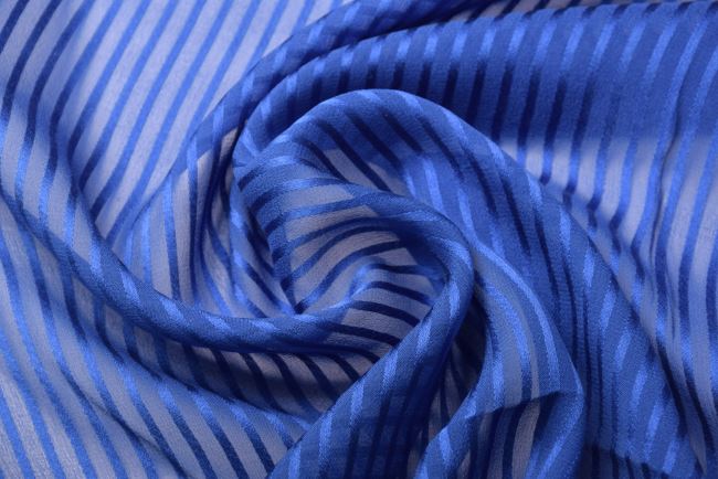 Fine silk in royal blue with stripes HL026