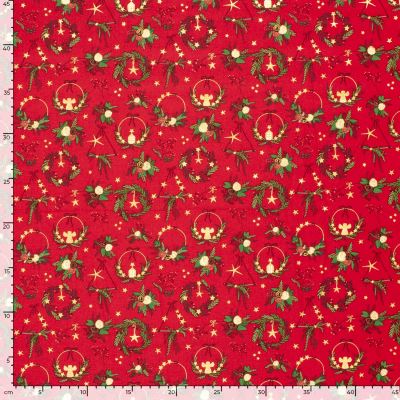 Christmas cotton fabric in red with print 22703/015 (3)