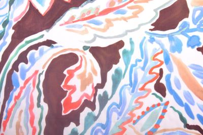 Fine cotton blouse fabric in brown with leaf print TF103