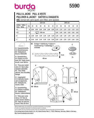 Pattern for women's jacket and vest size 34-44 5590 (1)