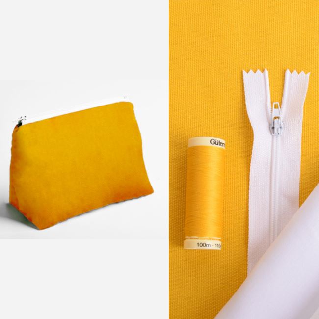 Set for sewing a cosmetic bag in yellow color KT008